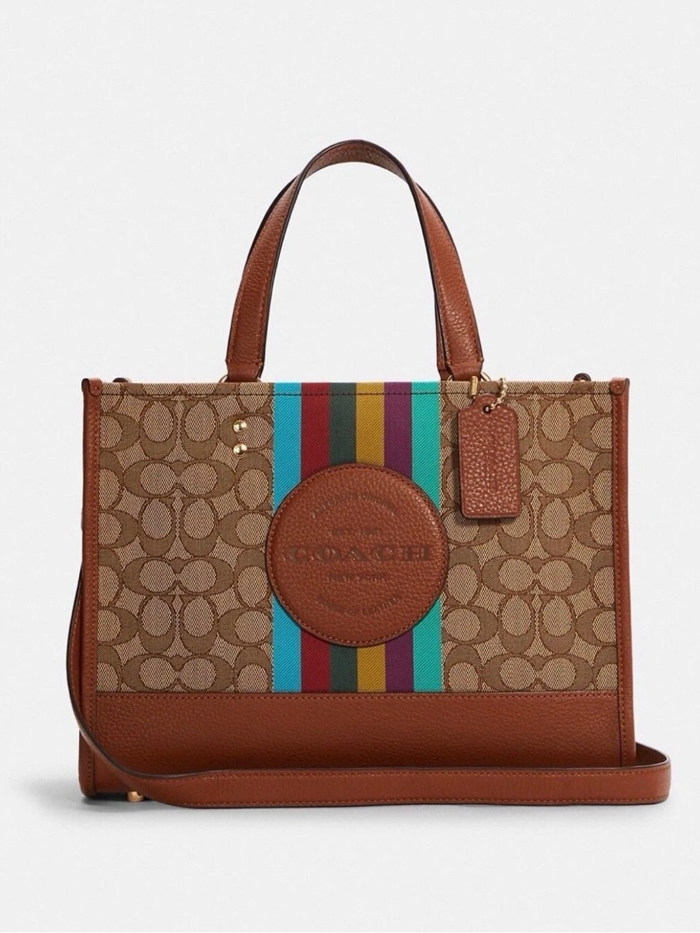 NWT Coach Dempsey Carryall In Signature Jacquard With Stripe And Coach Patch